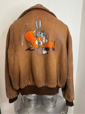 Mac Murray of California Leather Jacket. Made in the USA. Brown. Bugs Bunny.